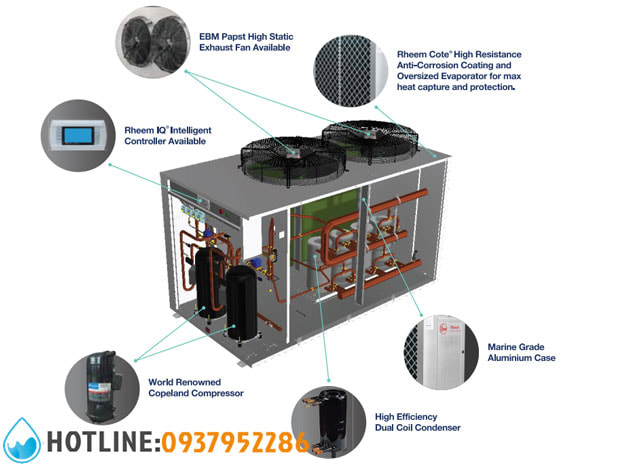 Thumbnail 5: Bơm Nhiệt Công Nghiệp Rheem Thermal Cho Khách Sạn